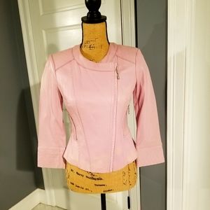 WHBM Leather Motorcycle Jacket Moto